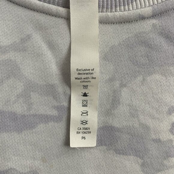Lululemon Sweatshirt Women 2 Perfectly Oversized Crew Camo Alpine White Sweater - Picture 6 of 8